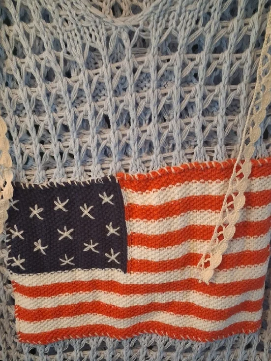 POL Light Blue Crochet Flag Hoodie - Picture 4 of 7